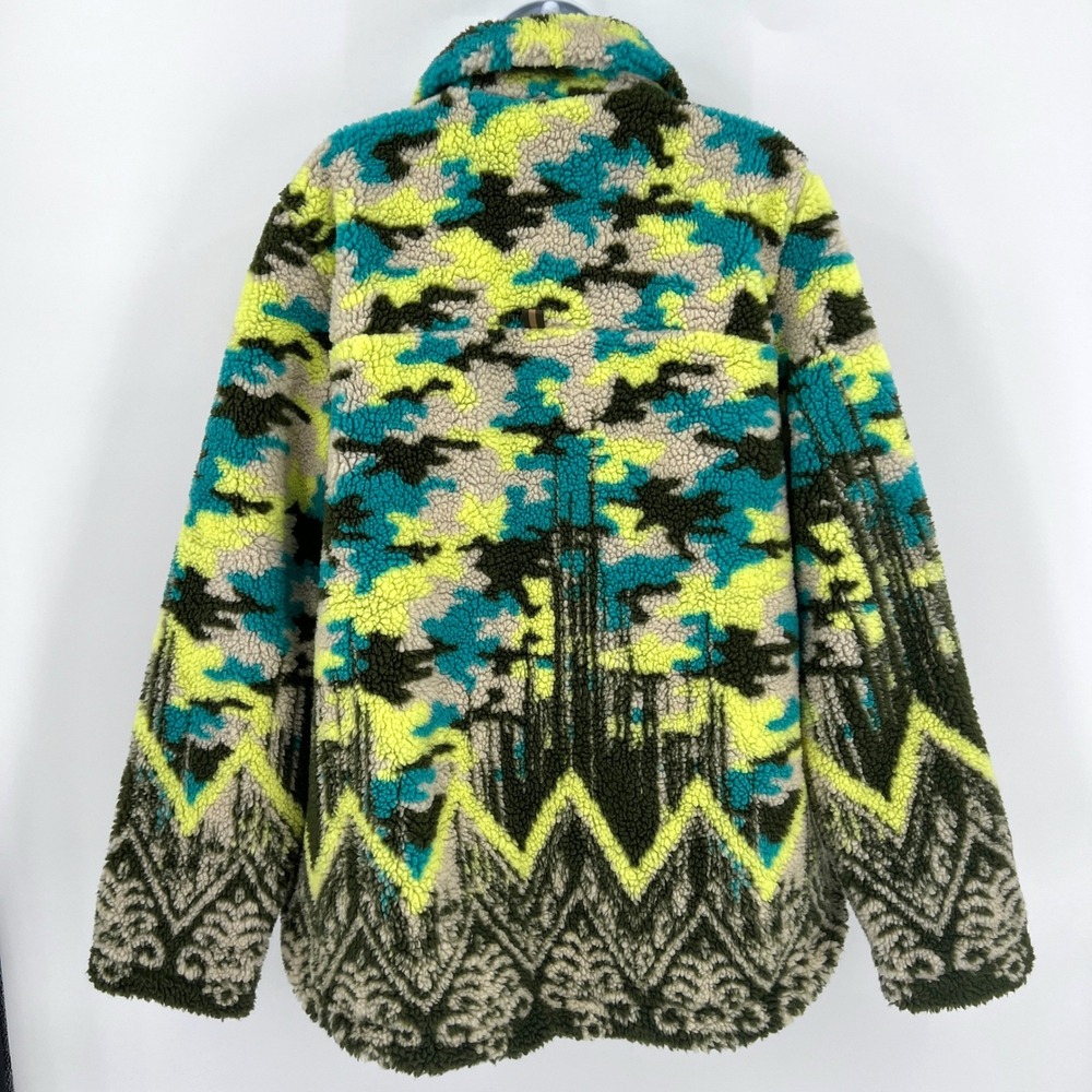 Anthropologie Pilcro Camo Sherpa Jacket Zip Up Fleece Teddy Mountain Camouflage - Picture 3 of 9